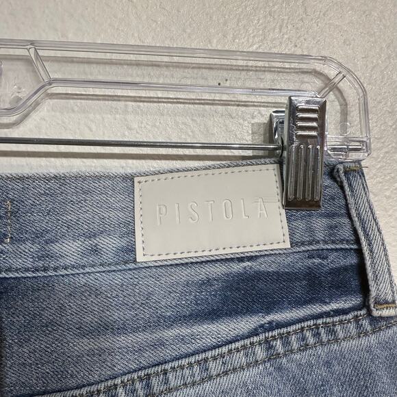 Pistola Cassie Distressed High Rise Straight Leg Jeans Sz 27 - Picture 11 of 16